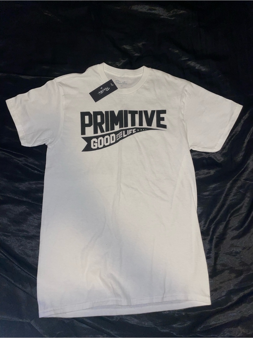 Primitive White Short-Sleeve Tee with Black Logo